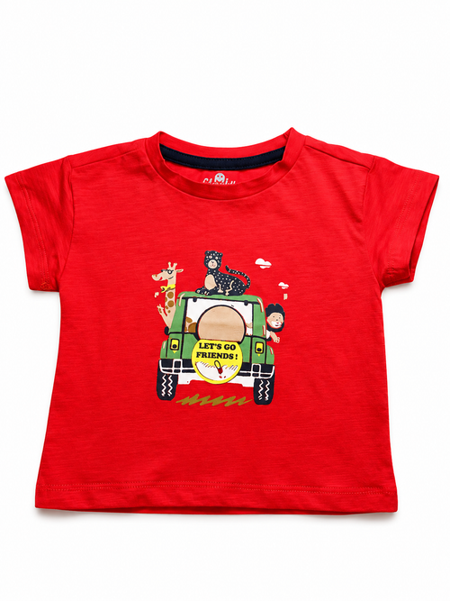 Boys’ Animal Bus Print T-Shirt